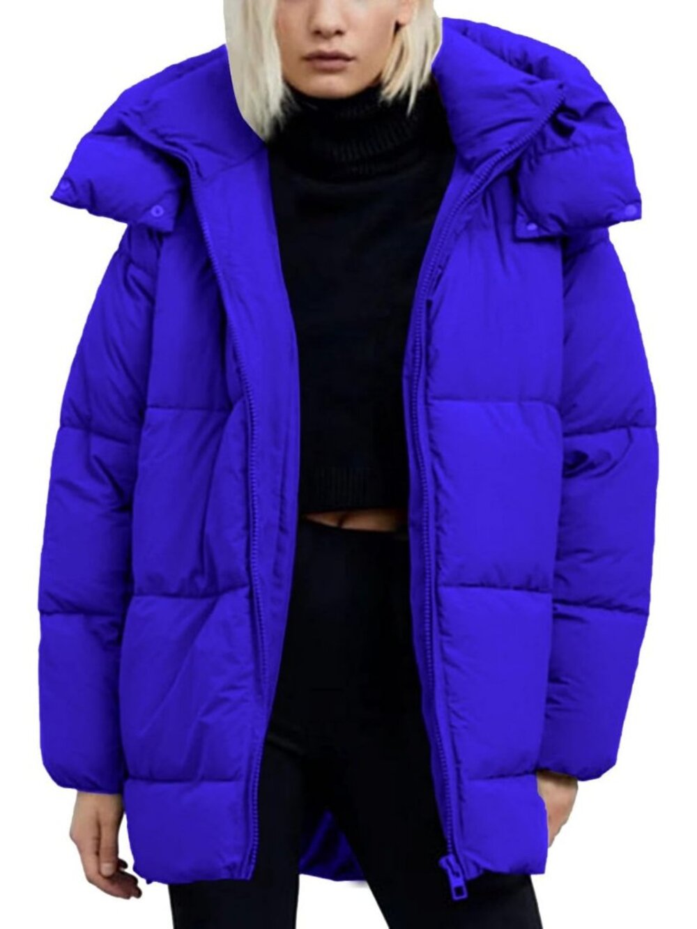 Cozy Hooded Quilted Puffer Jacket for Women | Mid-Length Padded Winter Coat